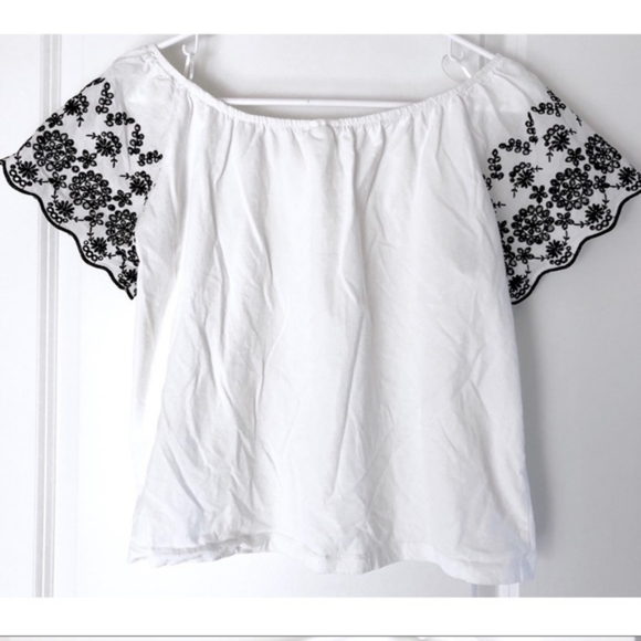 H&M Off-the-shoulder Embroidered Blouse - Picture 2 of 6